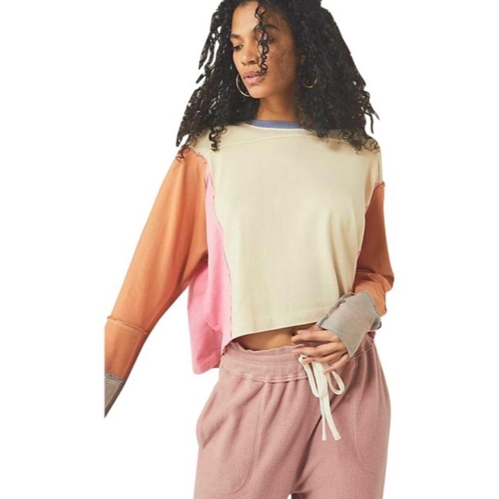 Free People We the Free Corey Color Block Pullover L/S Small